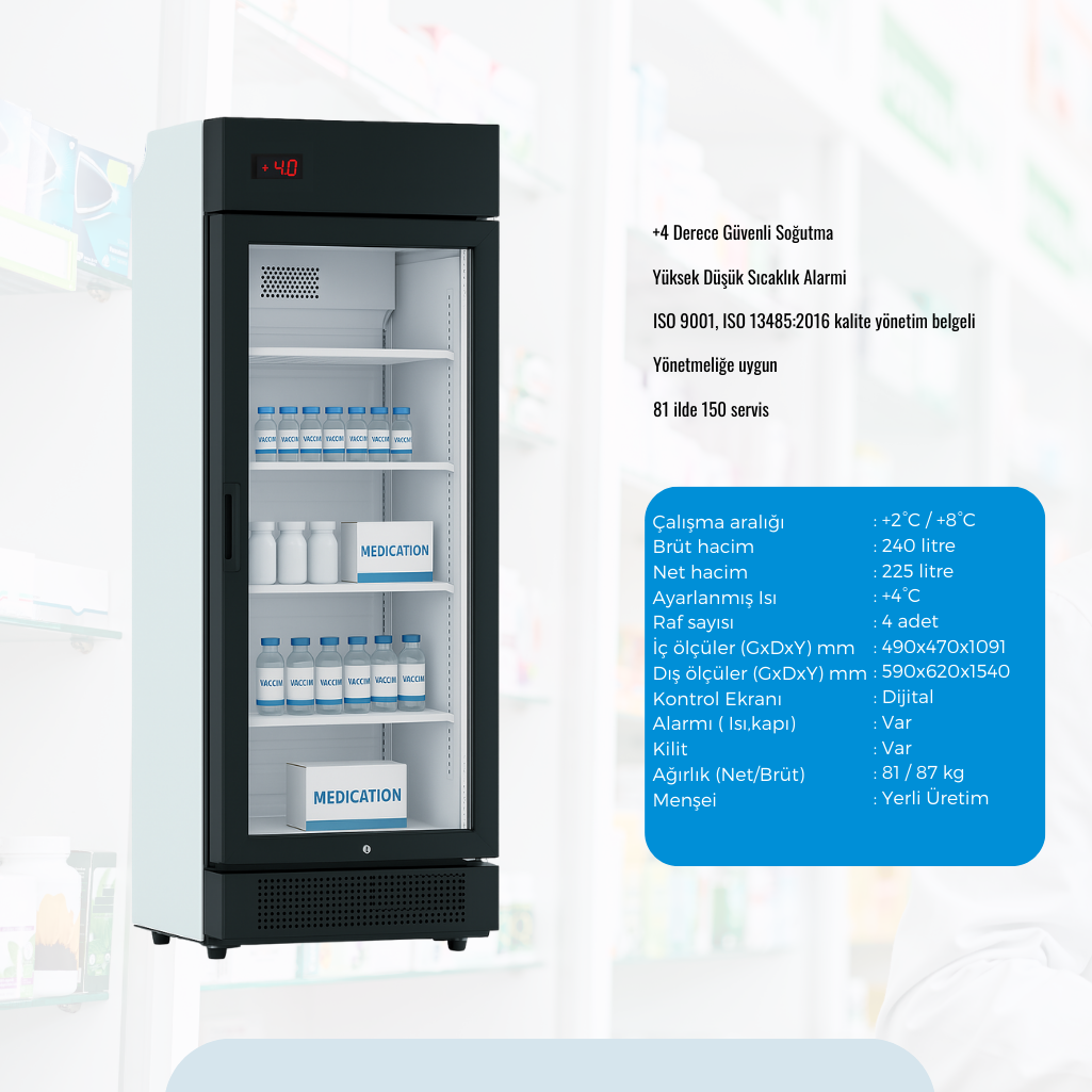MED%20250%20Aşı%20Saklama%20Dolabı